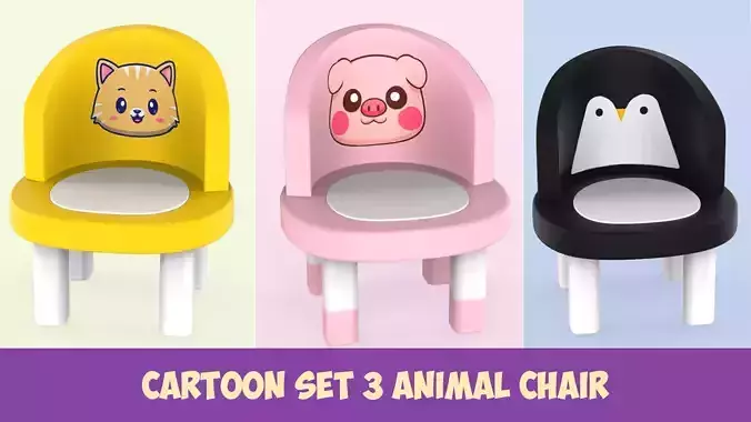 Cartoon Set 3 Animal Chair 