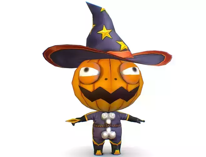 Halloween Pumpkin Fantasy Character Pet Wizard