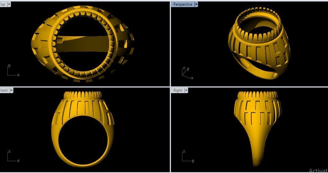 Men Diamond Ring 3dm and stl  file 3D print model_2