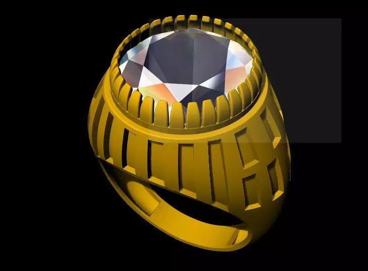 Men Diamond Ring 3dm and stl  file 3D print model_0