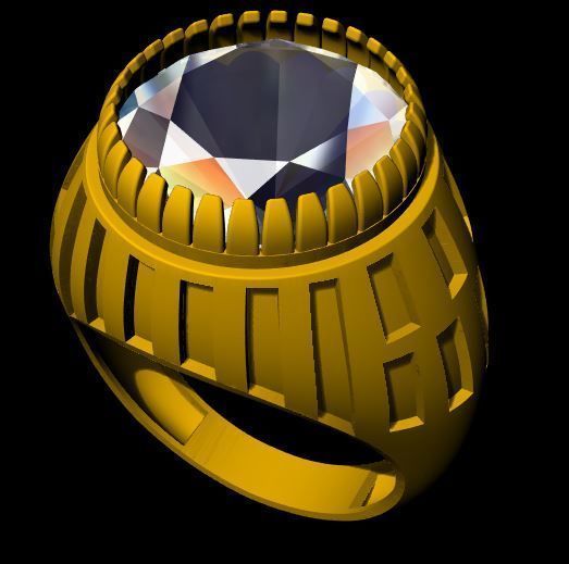 Men Diamond Ring 3dm and stl  file 3D print model_1