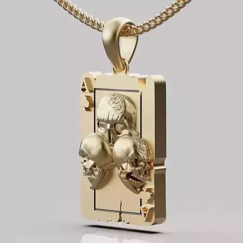 Skull Playing card courier pendant printable 3m model