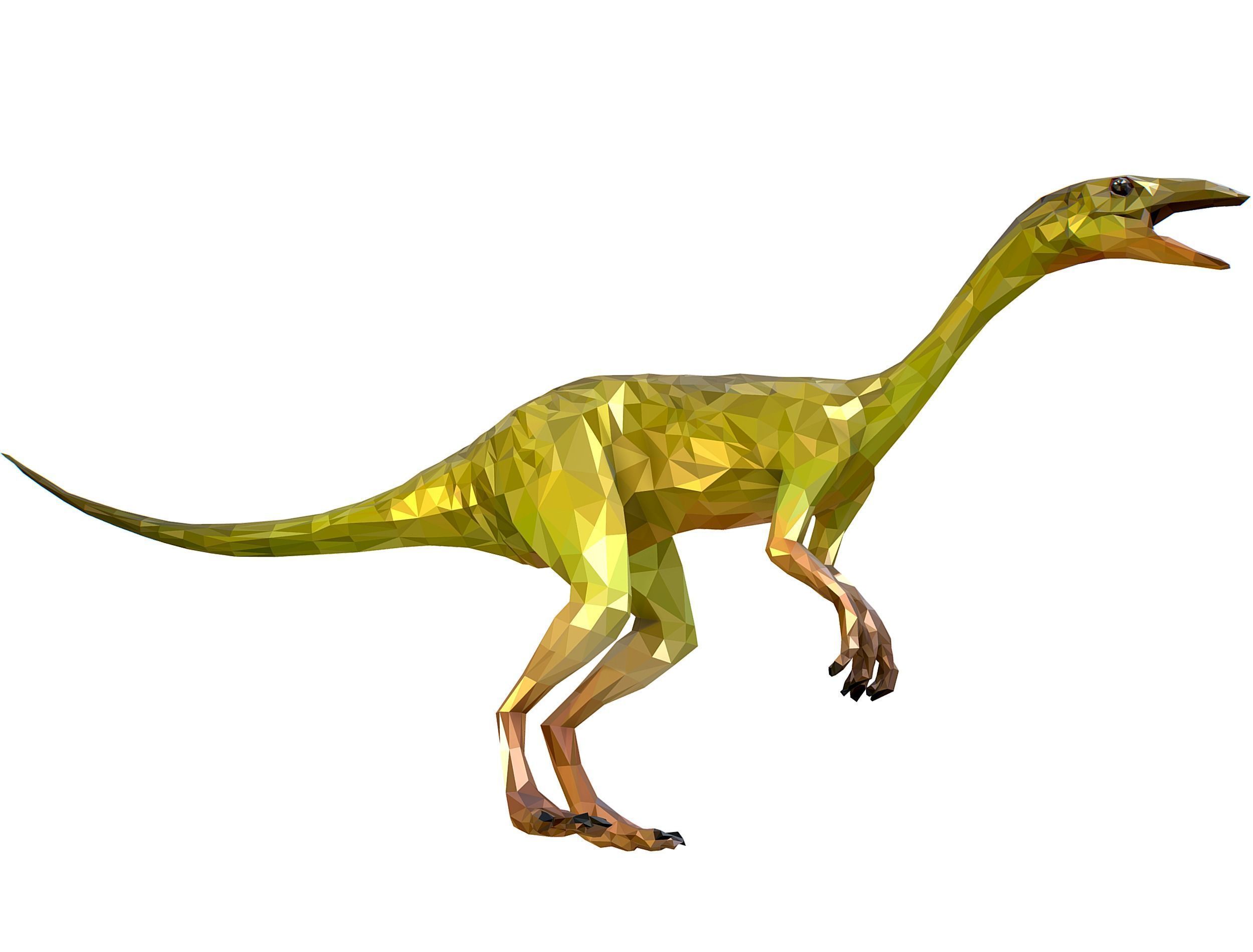Dinosaur Compy LowPoly Art Low-poly 3D model_8