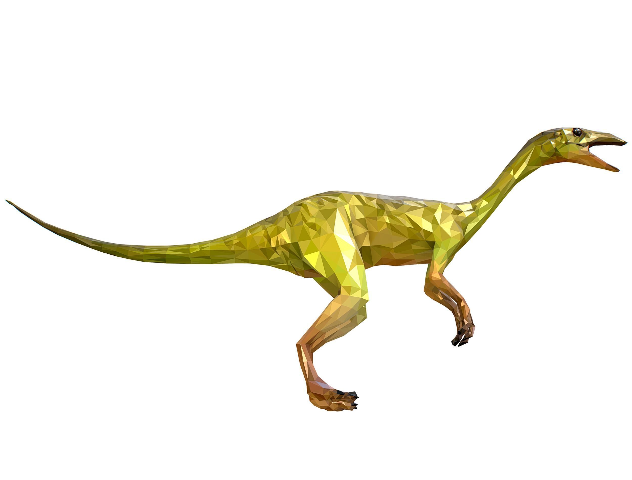Dinosaur Compy LowPoly Art Low-poly 3D model_9