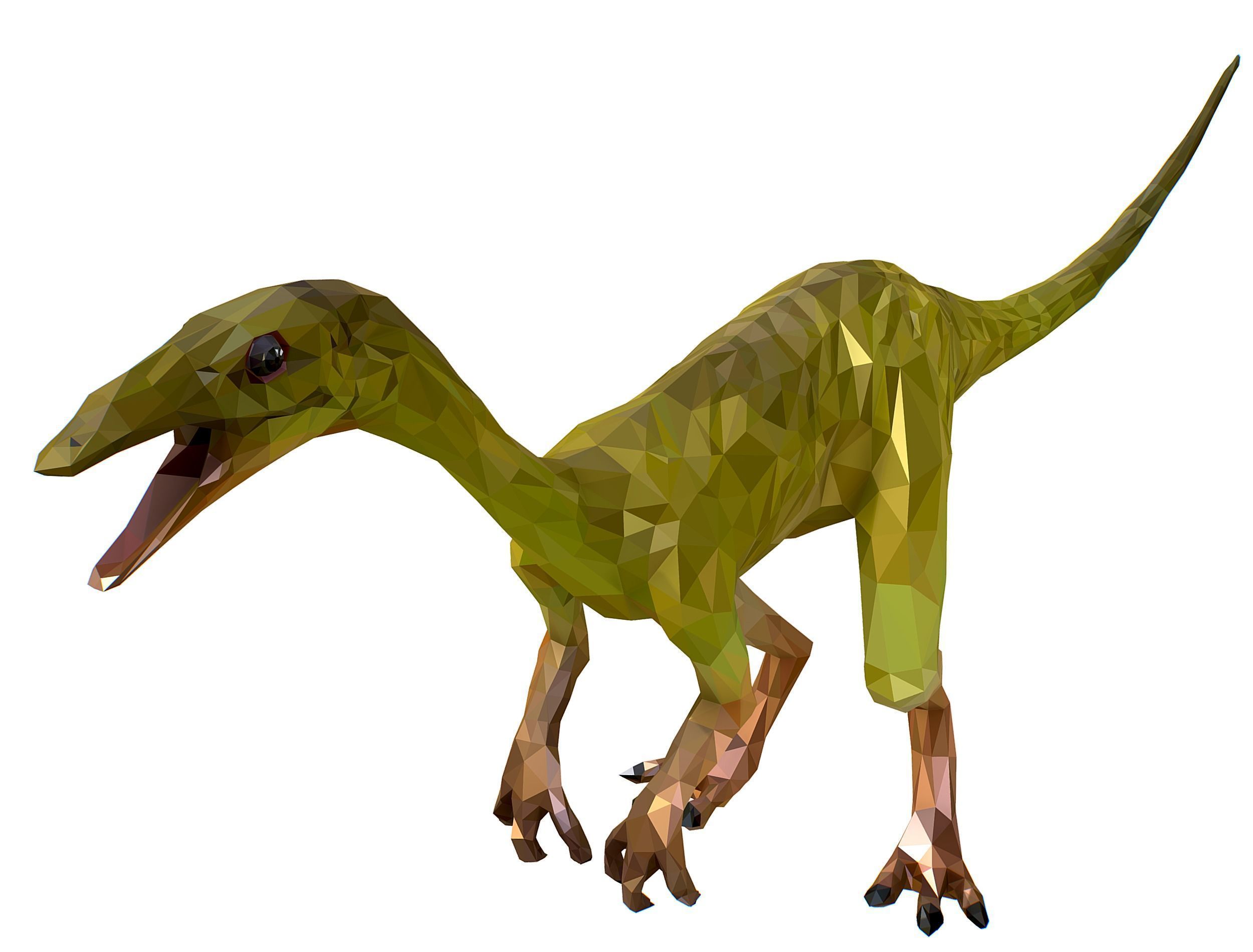 Dinosaur Compy LowPoly Art Low-poly 3D model_25