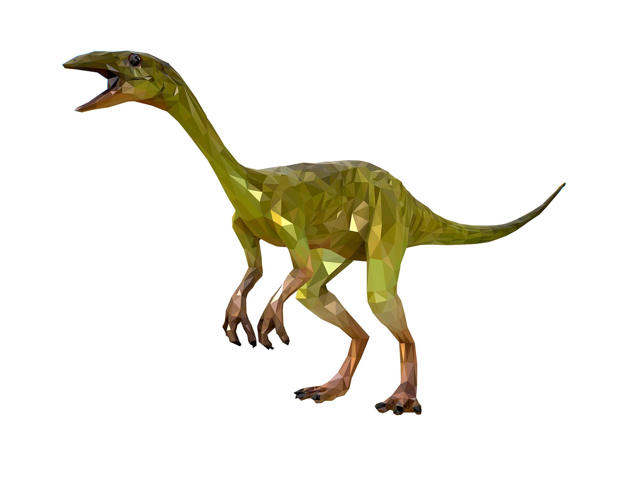 Dinosaur Compy LowPoly Art Low-poly 3D model_1