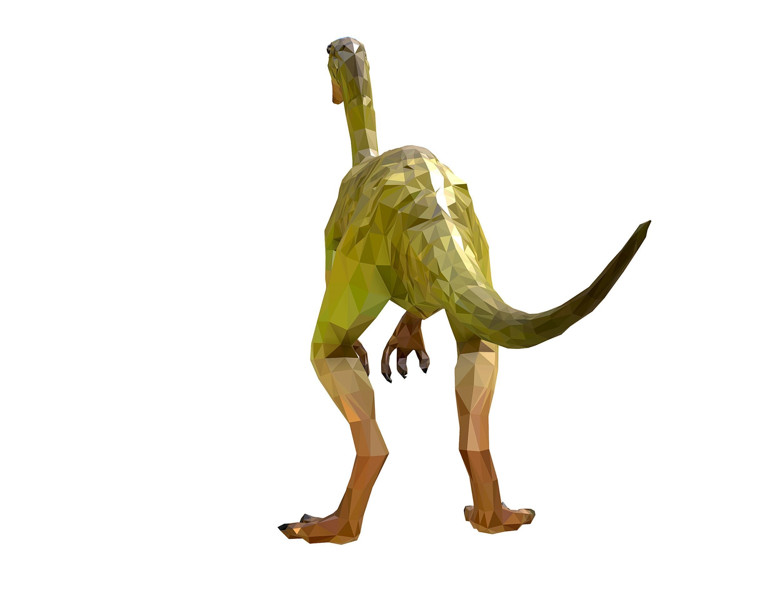 Dinosaur Compy LowPoly Art Low-poly 3D model_16