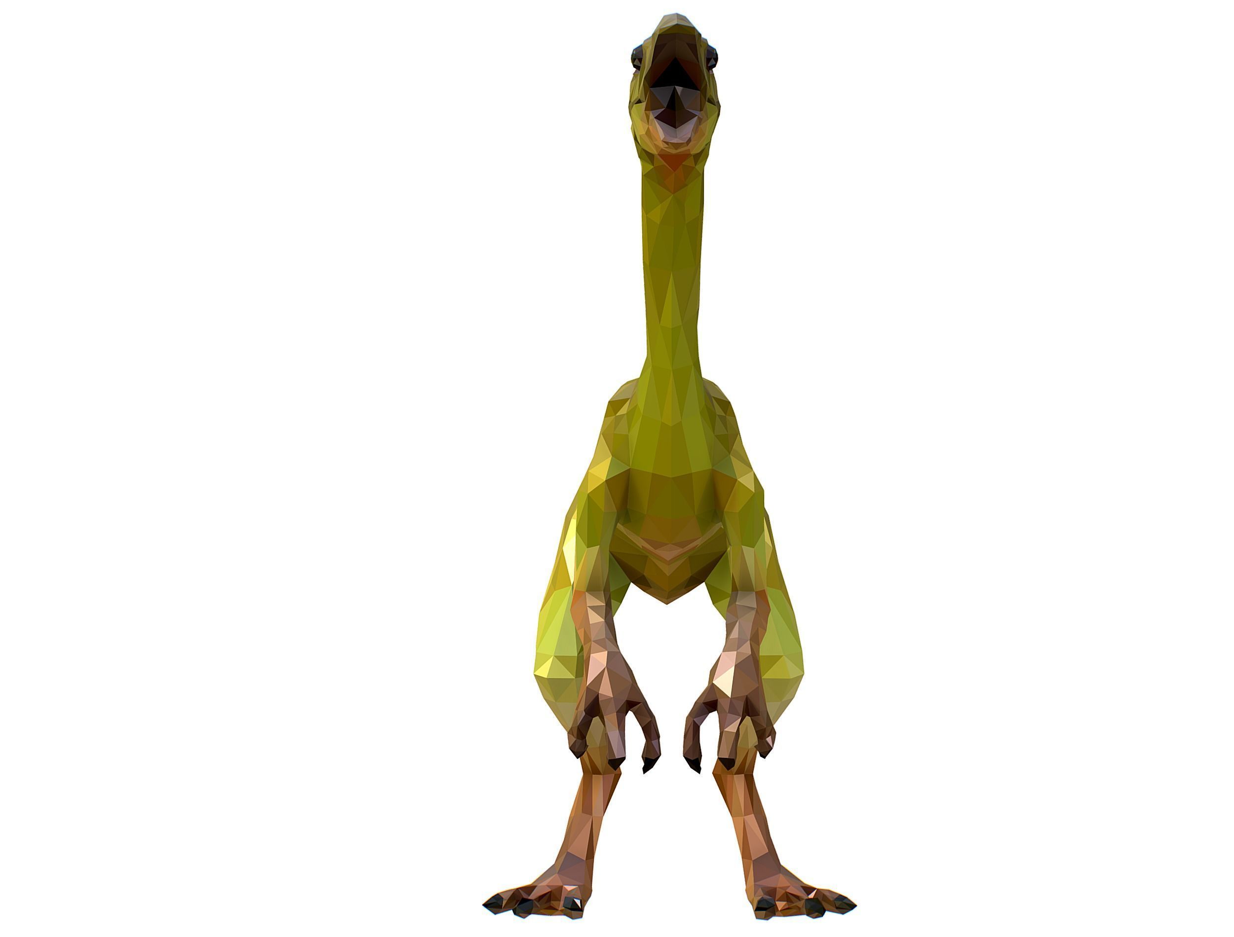 Dinosaur Compy LowPoly Art Low-poly 3D model_22