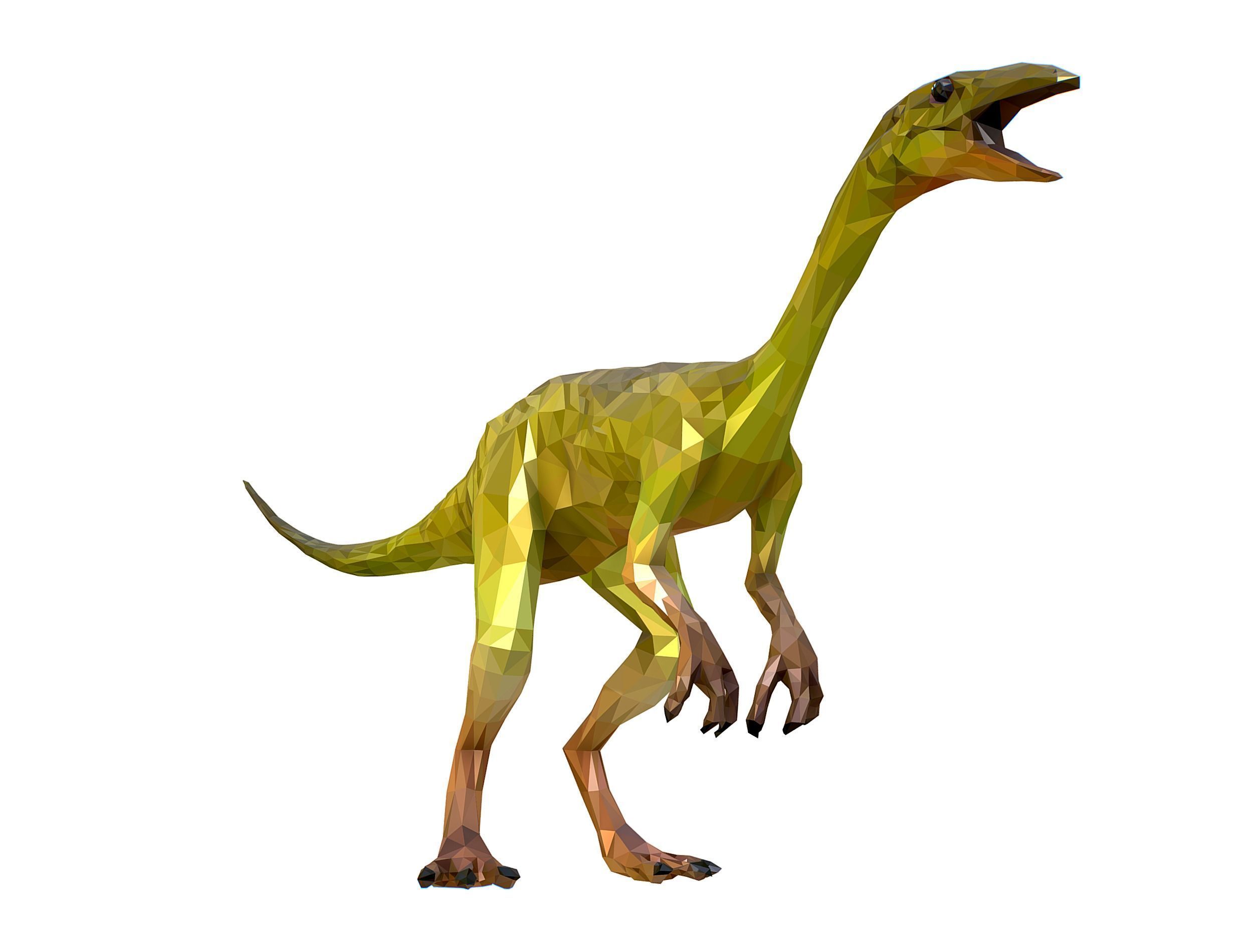 Dinosaur Compy LowPoly Art Low-poly 3D model_6
