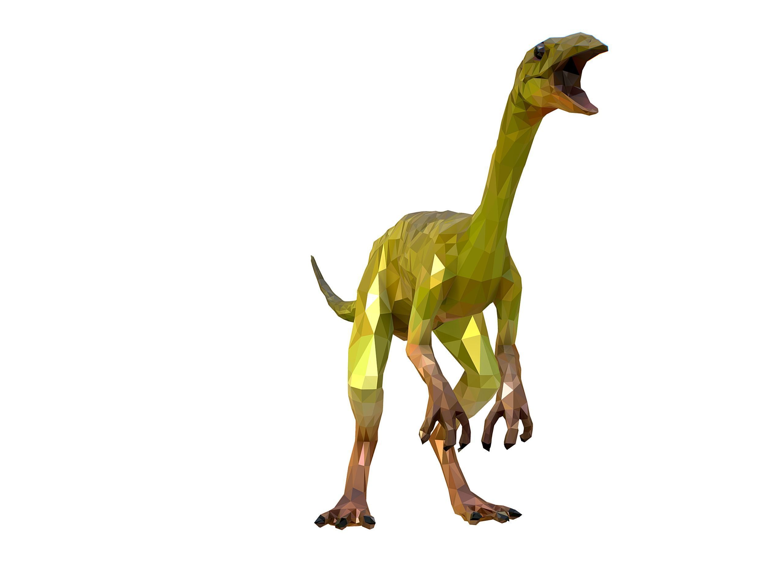 Dinosaur Compy LowPoly Art Low-poly 3D model_5