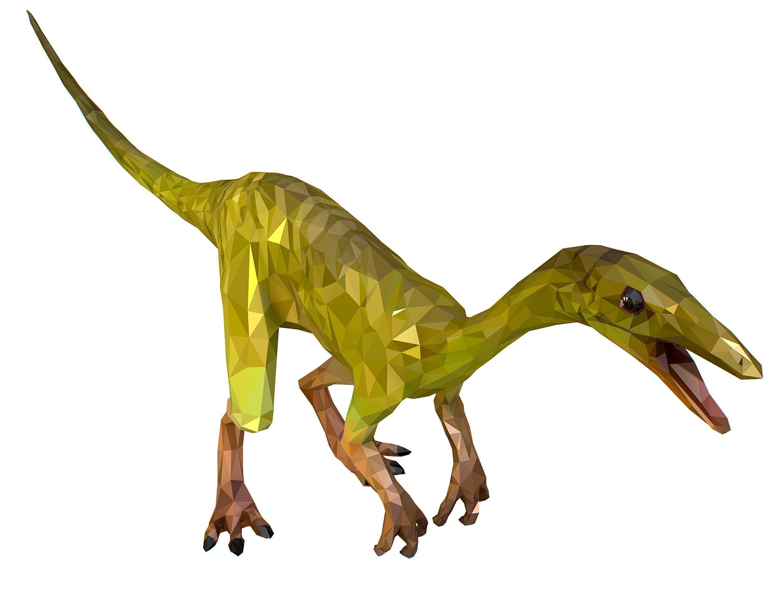 Dinosaur Compy LowPoly Art Low-poly 3D model_26