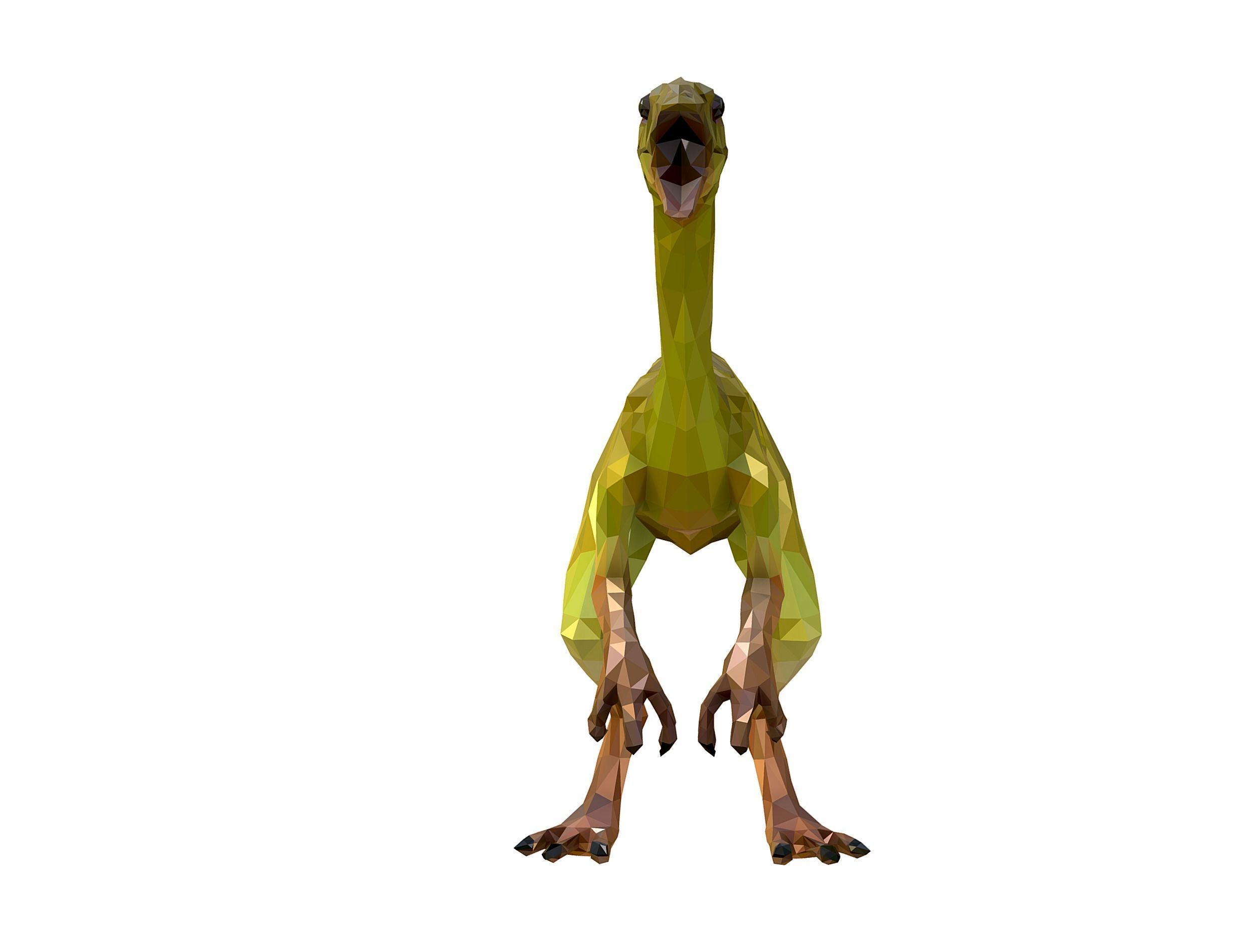 Dinosaur Compy LowPoly Art Low-poly 3D model_4