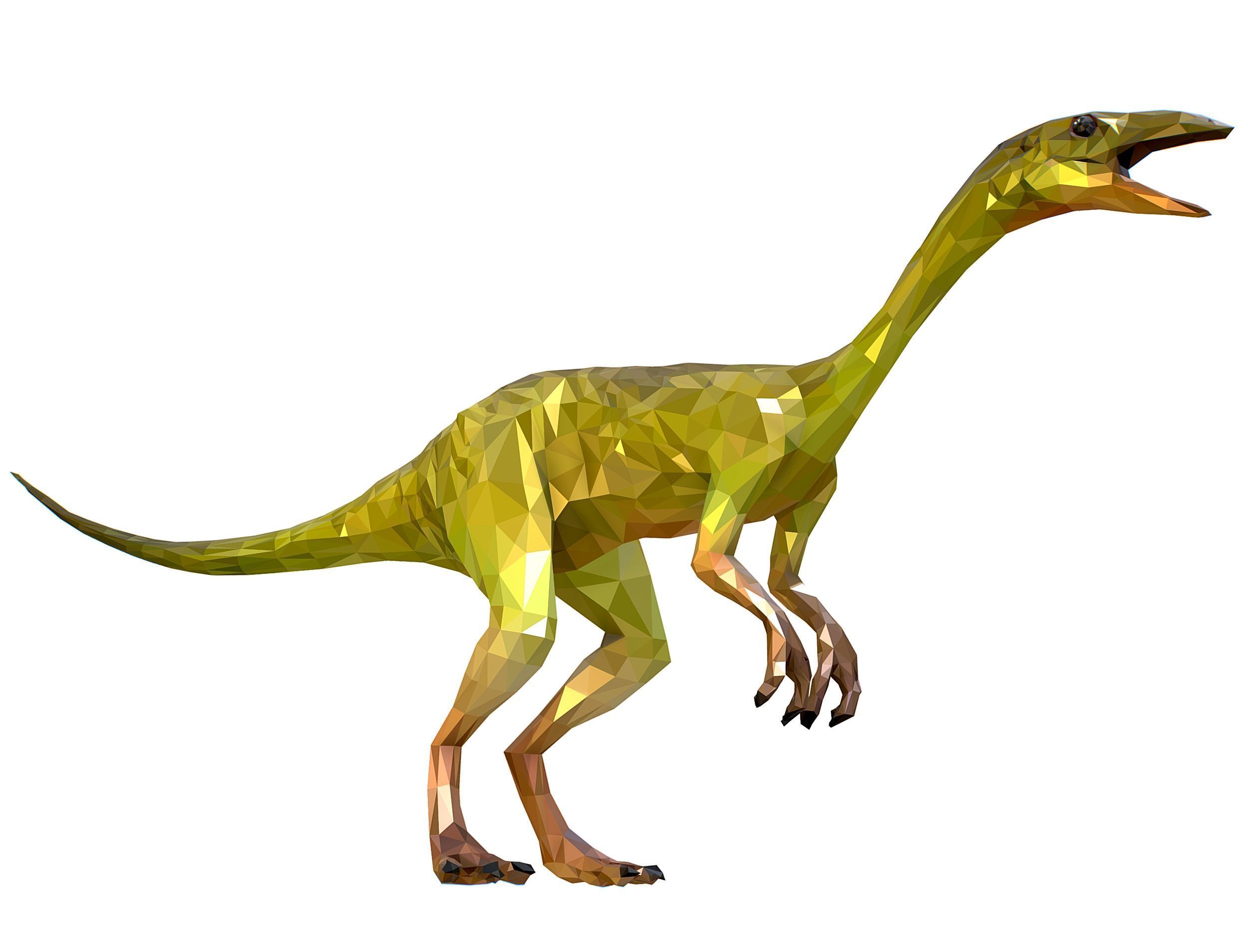Dinosaur Compy LowPoly Art Low-poly 3D model_7