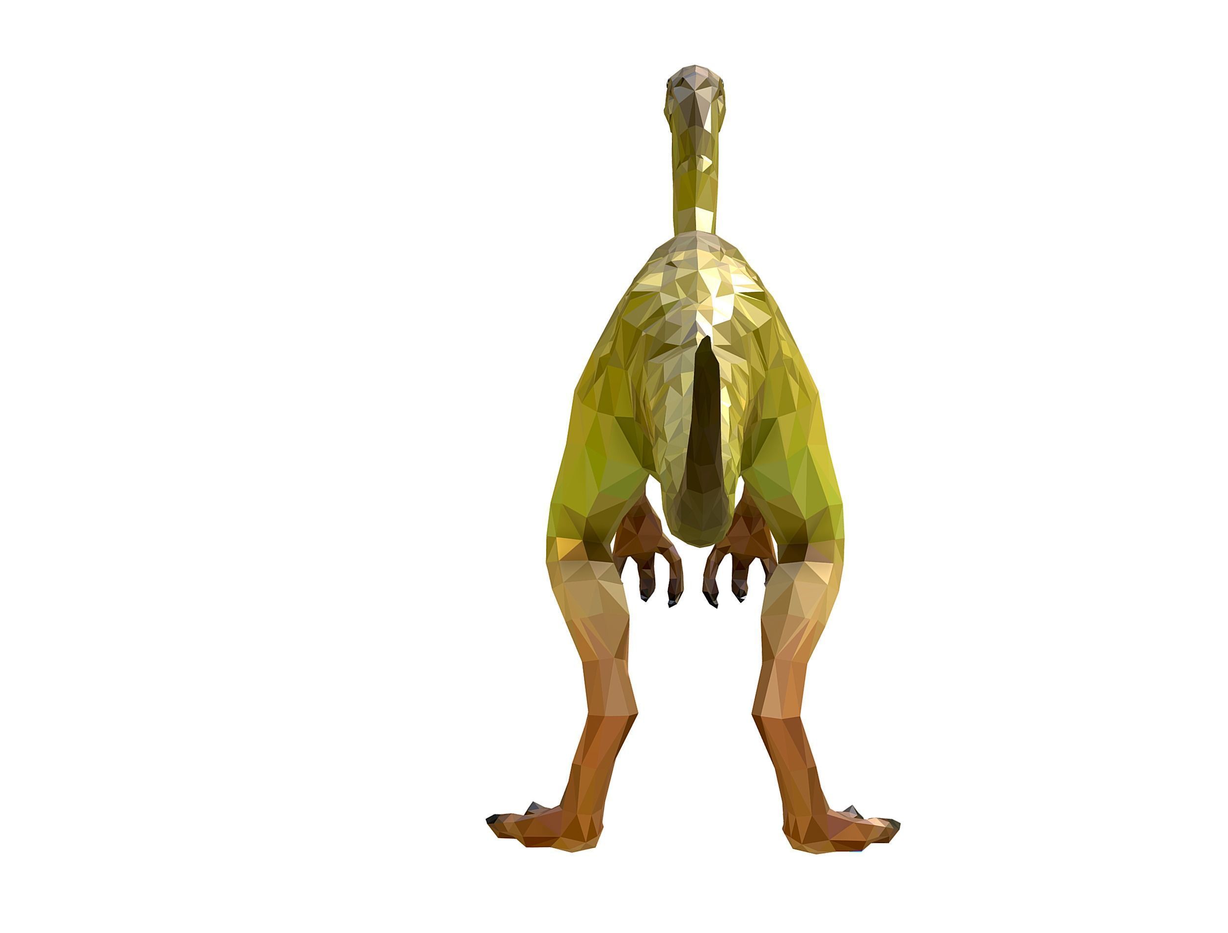 Dinosaur Compy LowPoly Art Low-poly 3D model_15