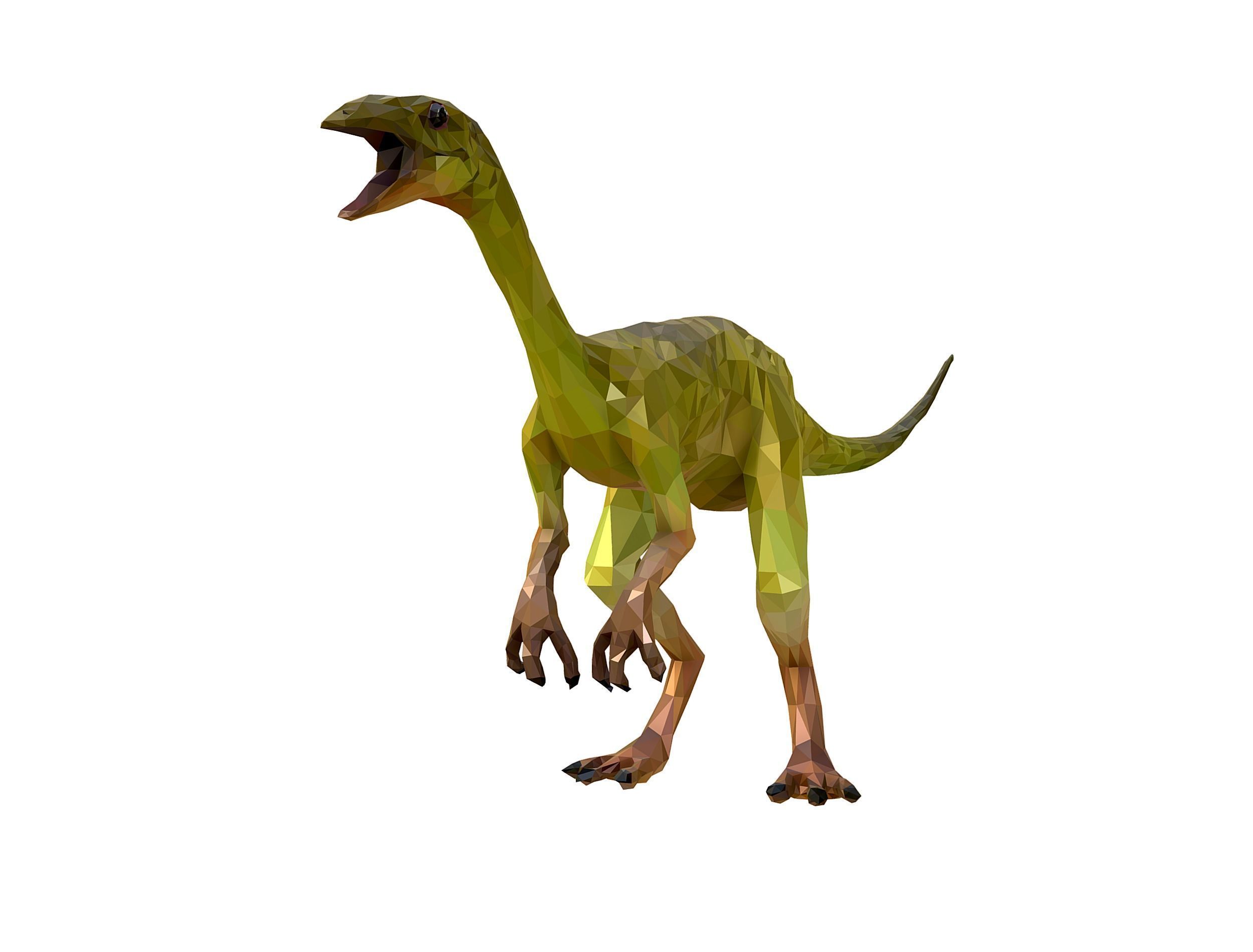 Dinosaur Compy LowPoly Art Low-poly 3D model_2
