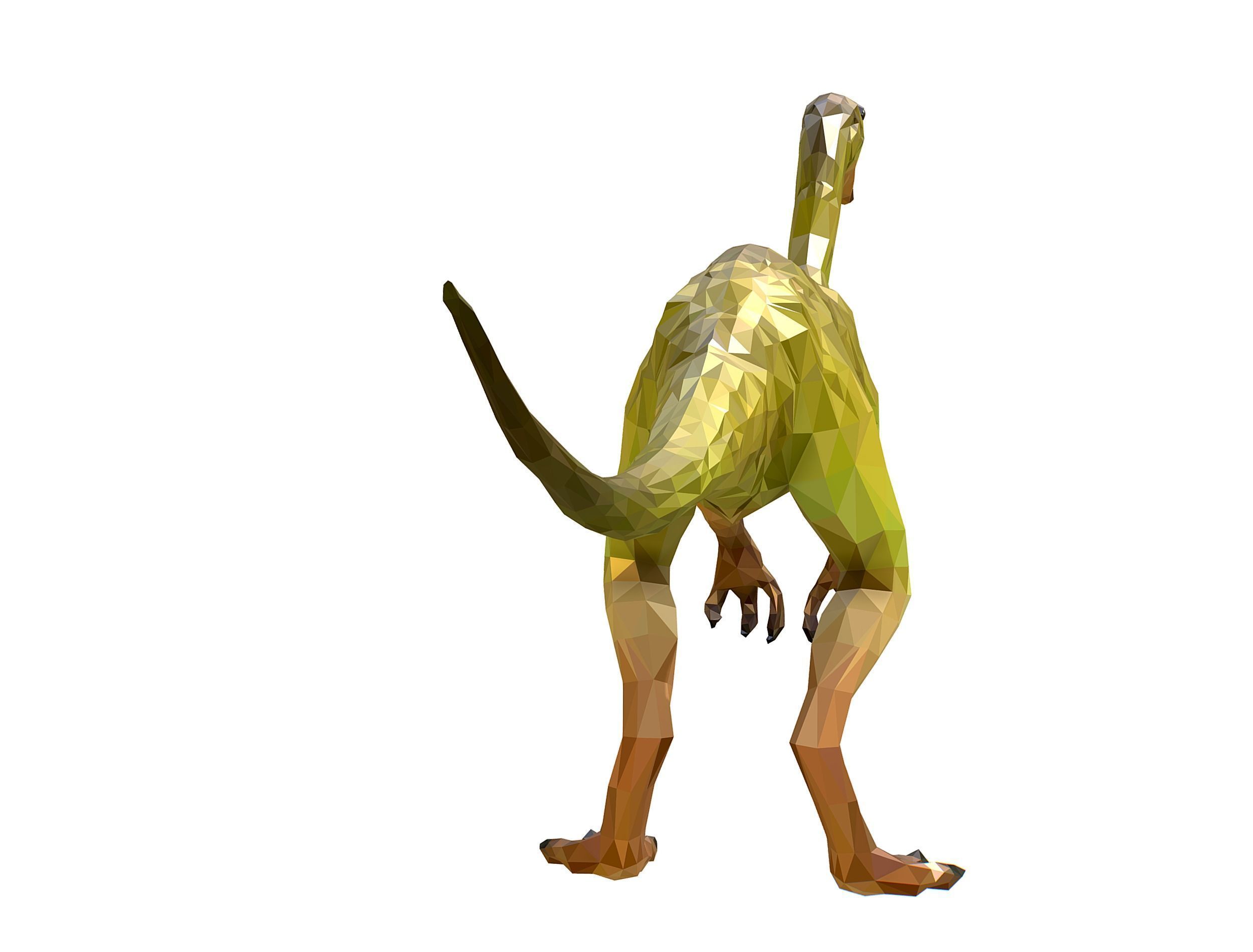 Dinosaur Compy LowPoly Art Low-poly 3D model_14