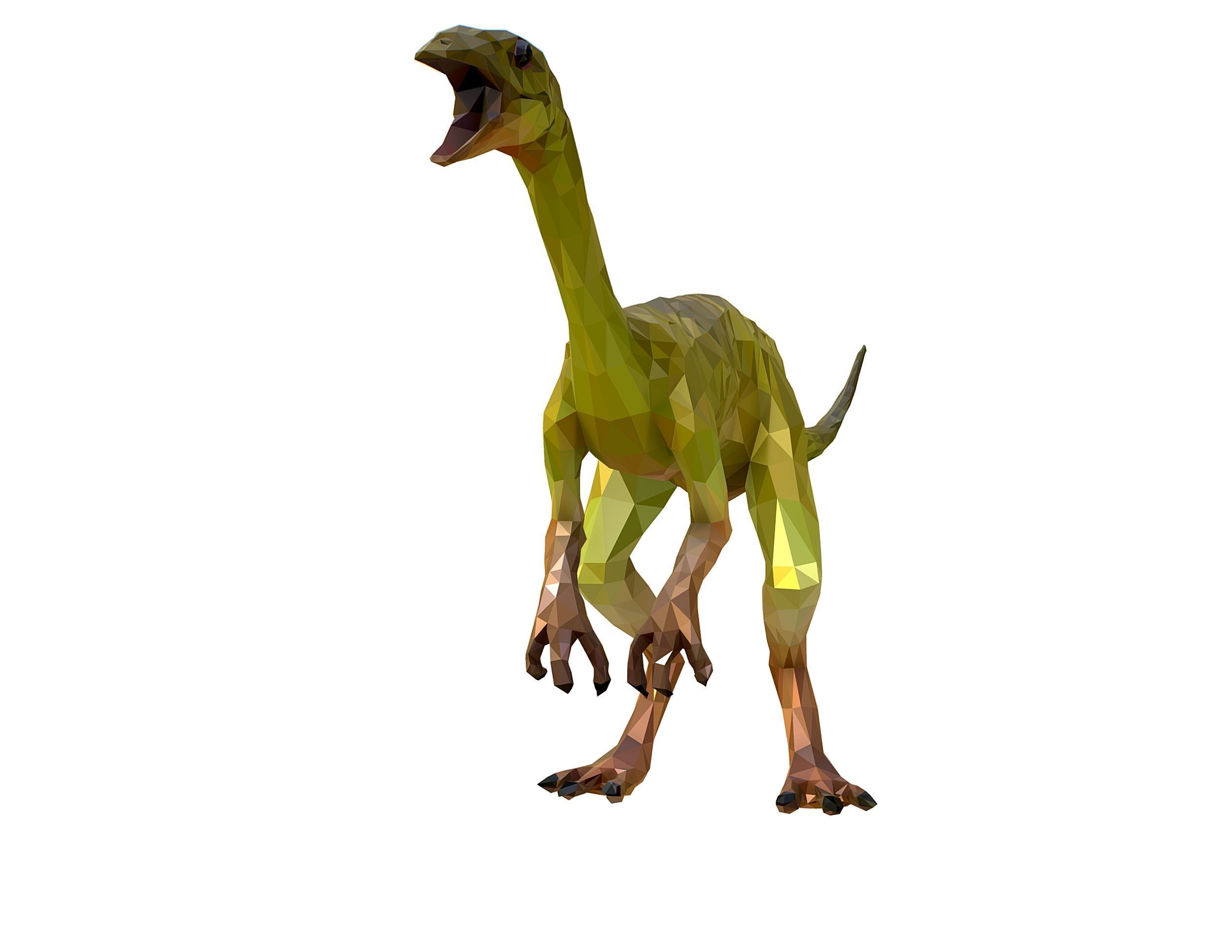 Dinosaur Compy LowPoly Art Low-poly 3D model_3