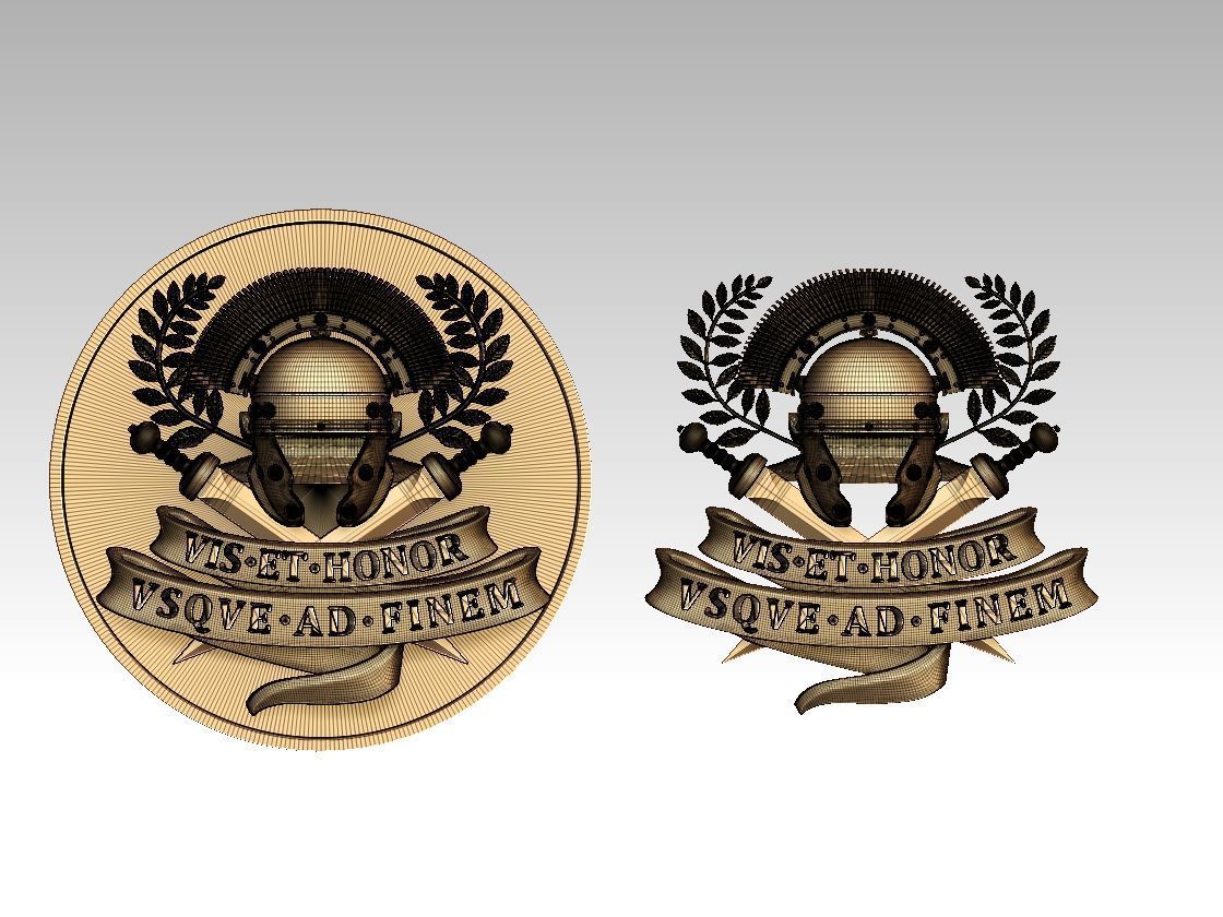 Centurion Roman Helmet and Gladius vis et honor vsqve ad finem 3D print model_30