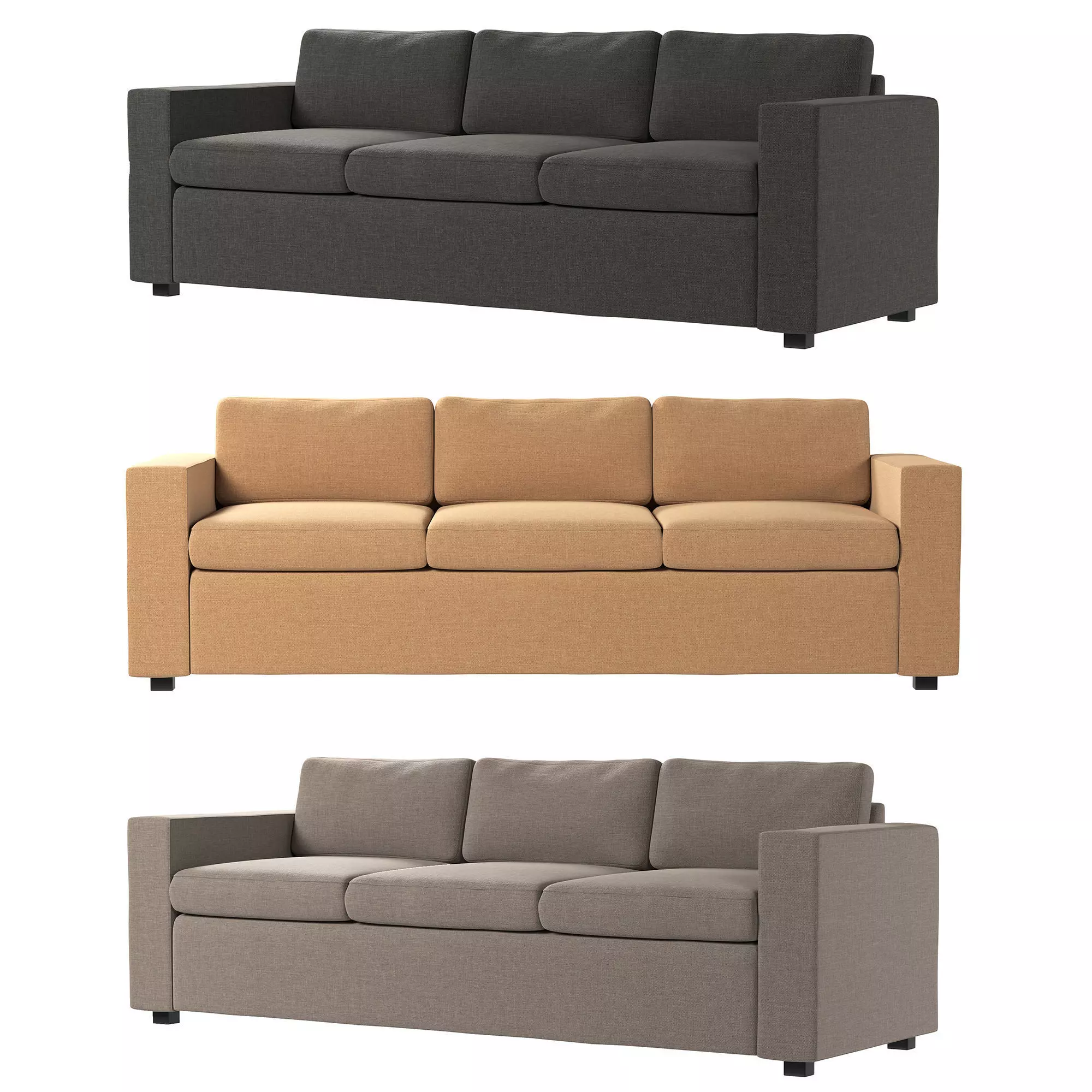 Benedict Upholstered Sofa 3D model_0
