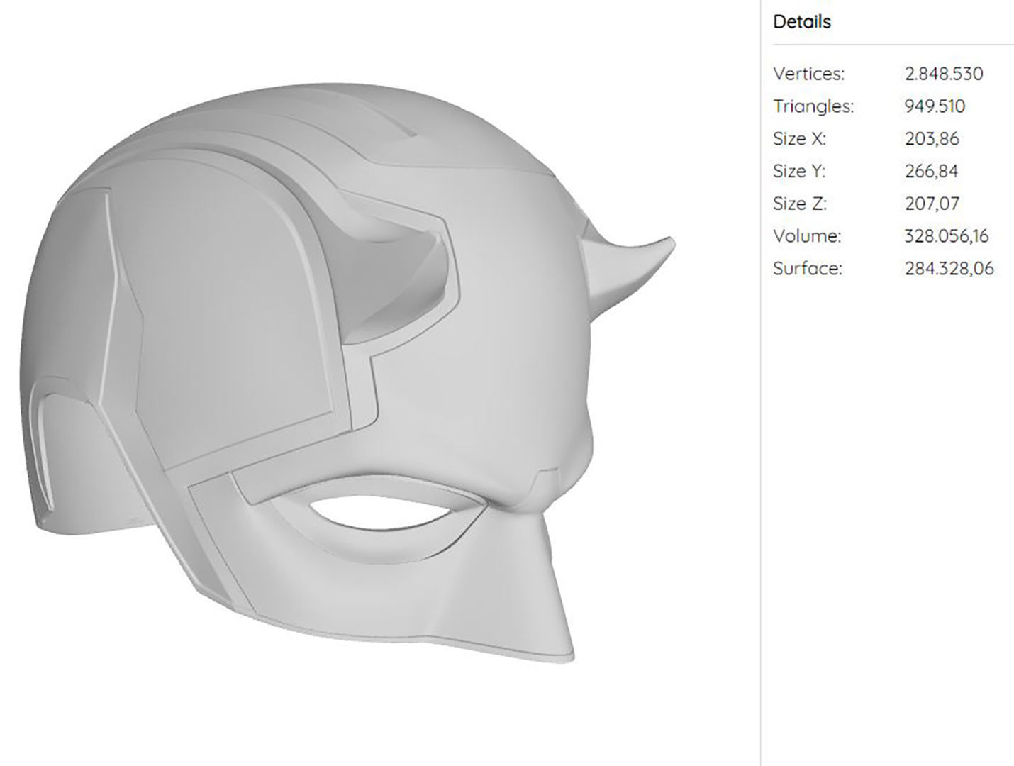 Daredevil Helmet 3D Model Ready to Print 3D print model_9