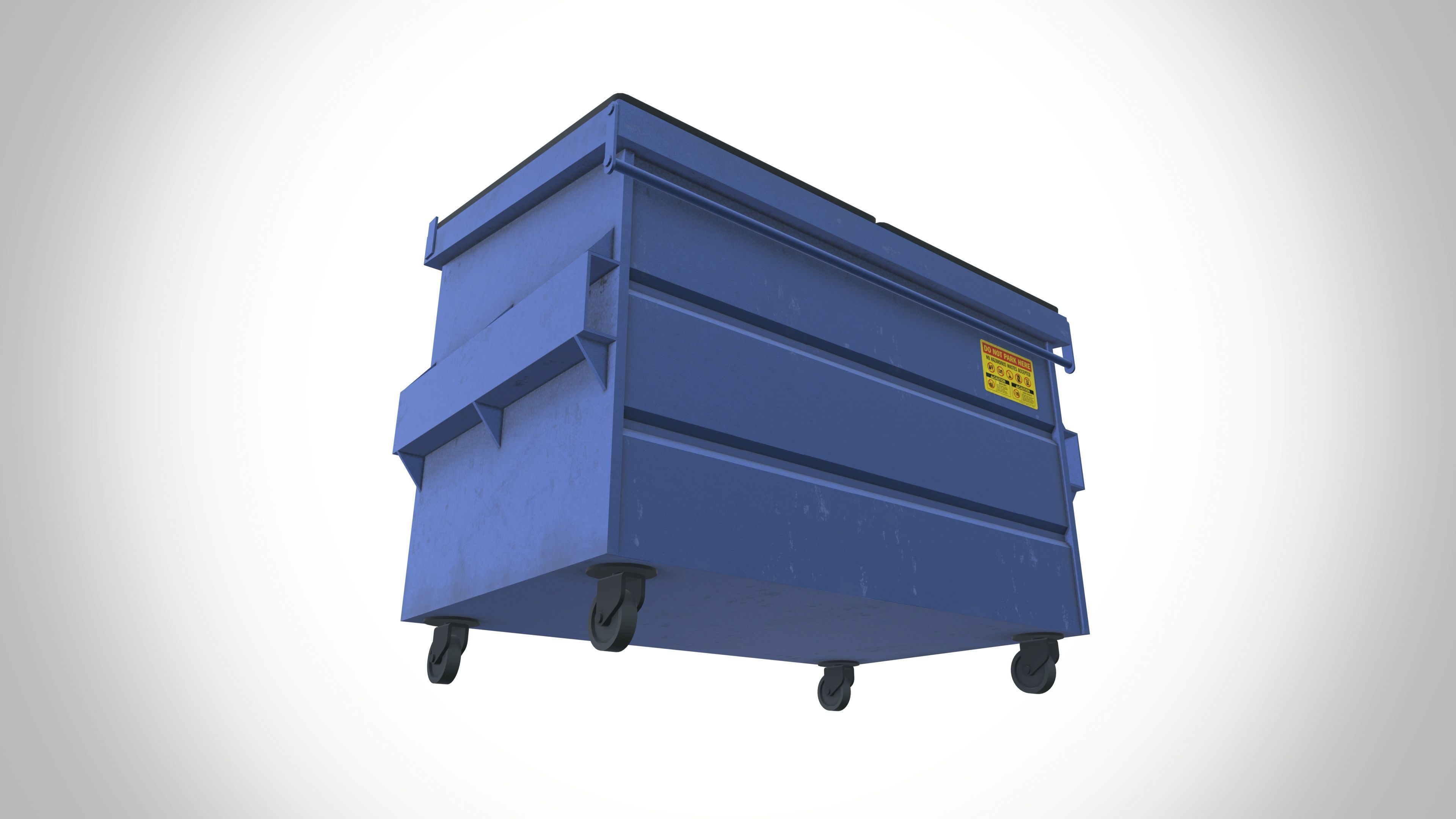Dumpster Waste Industrial Low-poly 3D model_7
