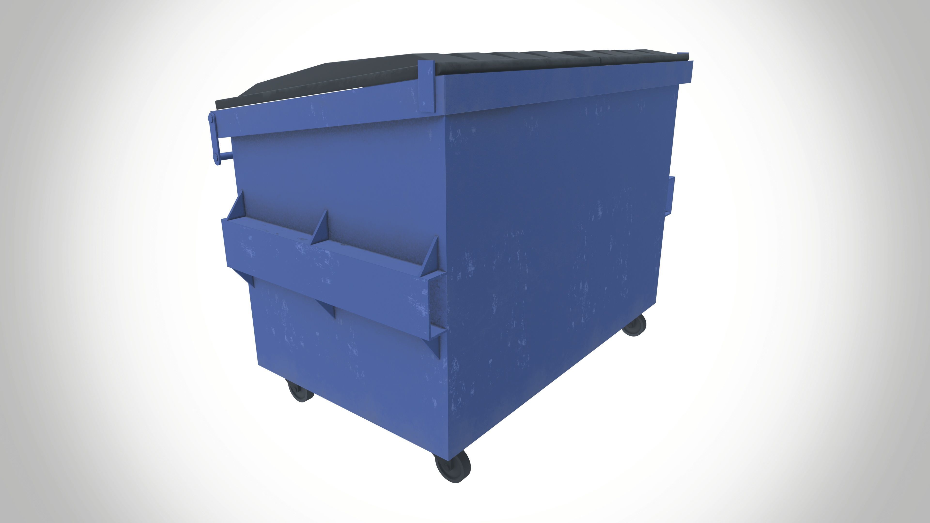 Dumpster Waste Industrial Low-poly 3D model_4