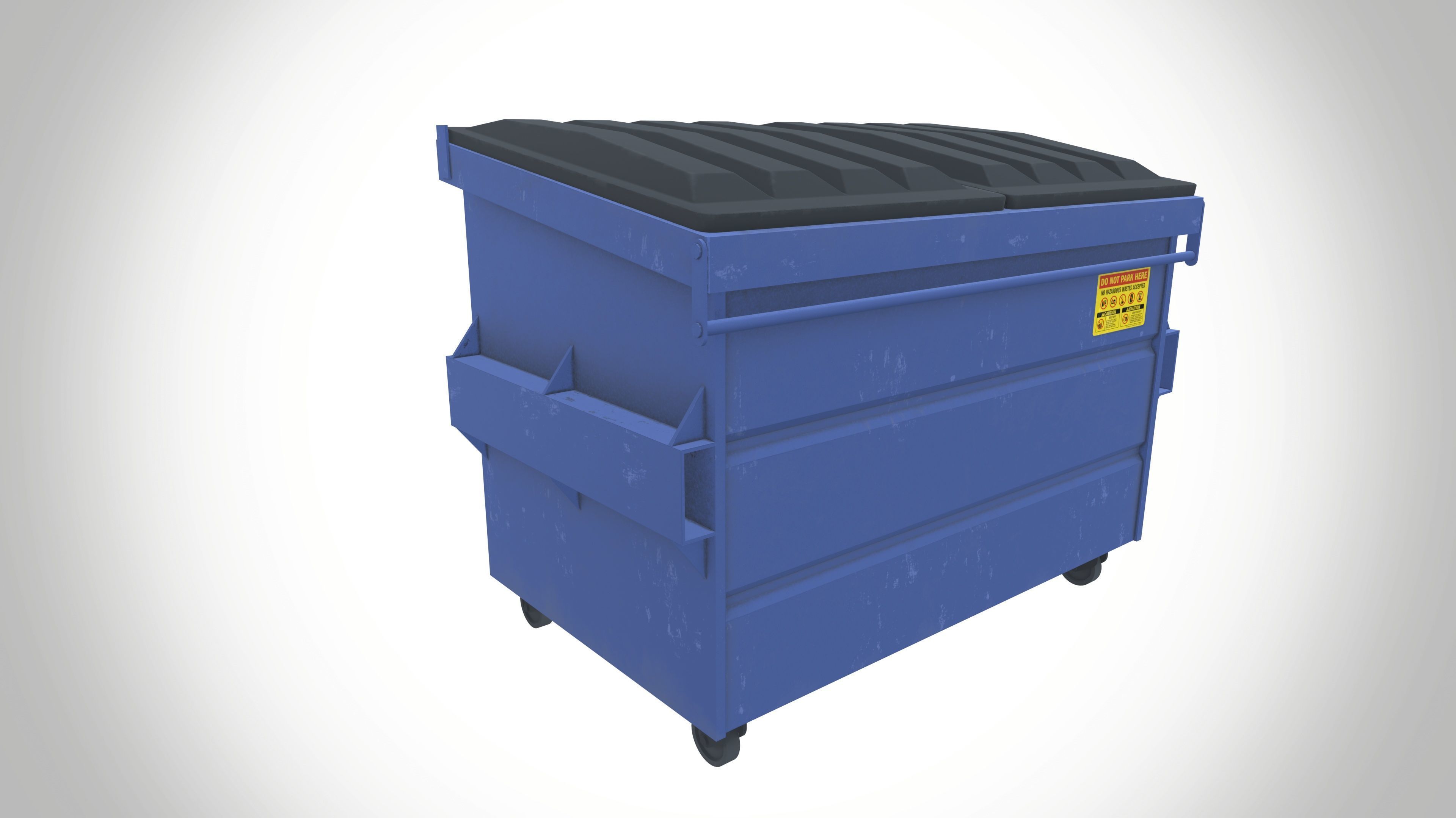 Dumpster Waste Industrial Low-poly 3D model_2