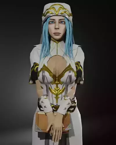Holy Cleric Female Character - Fantasy 3D Model Low-poly 3D model