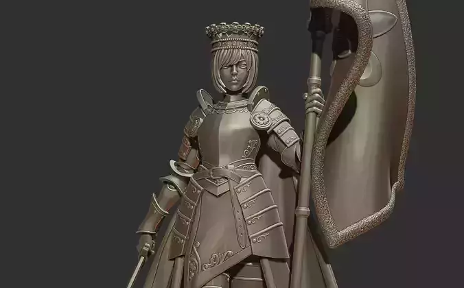 Queen Chess Piece - 3D print miniature model 3D print model