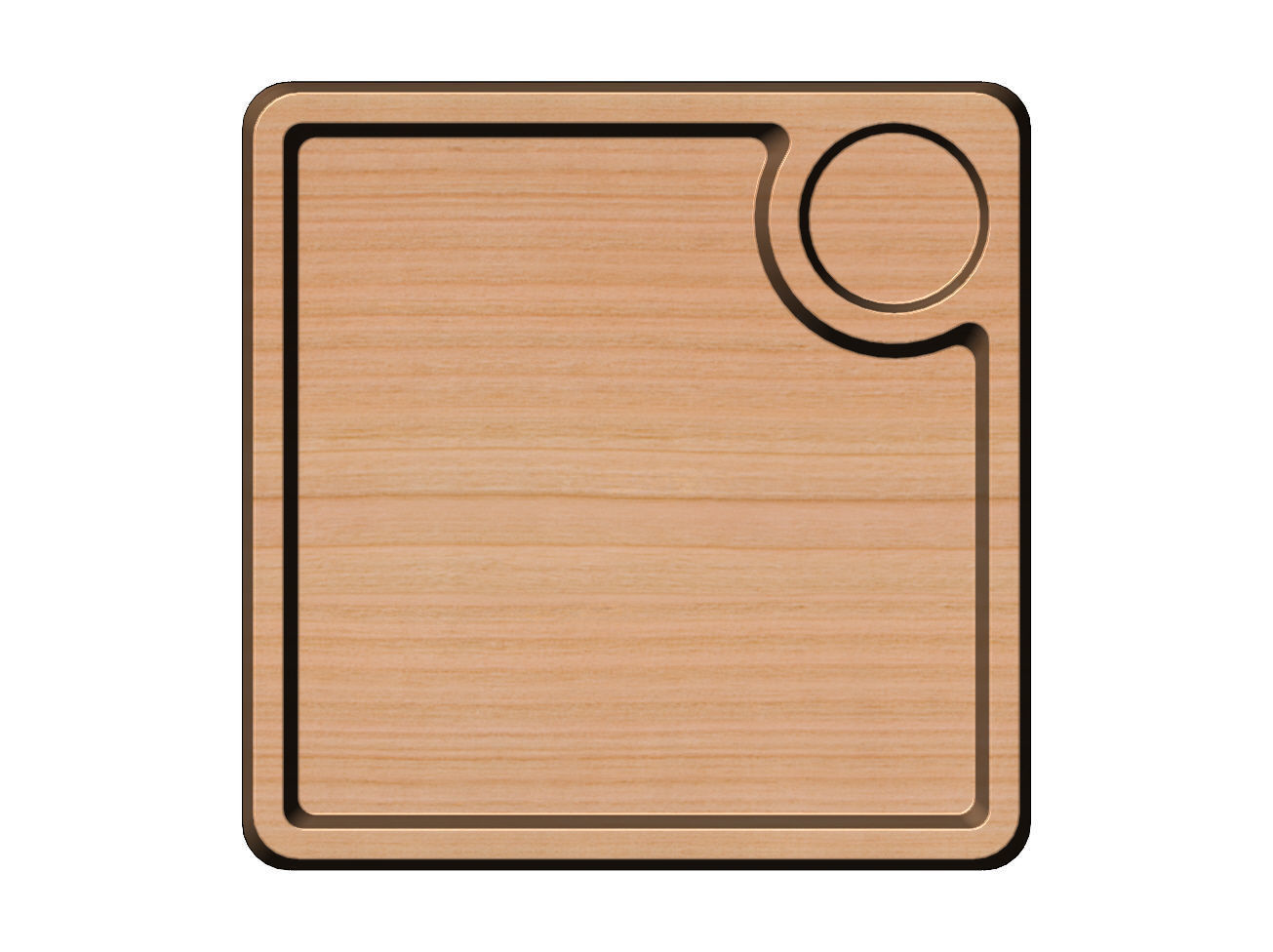 Square serving tray dish with sauce pocket relief 3D print model_9