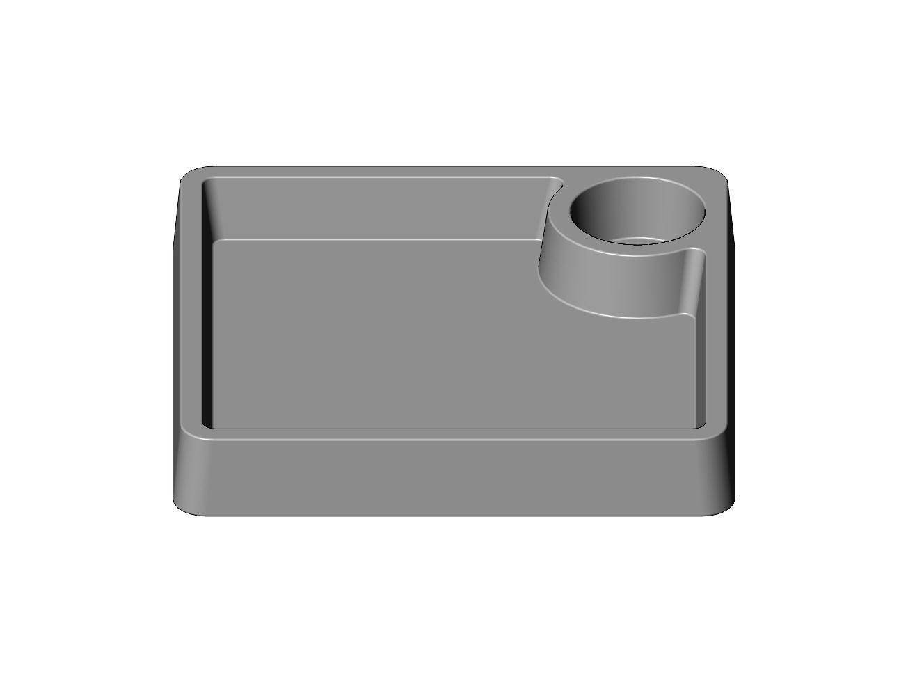Square serving tray dish with sauce pocket relief 3D print model_2