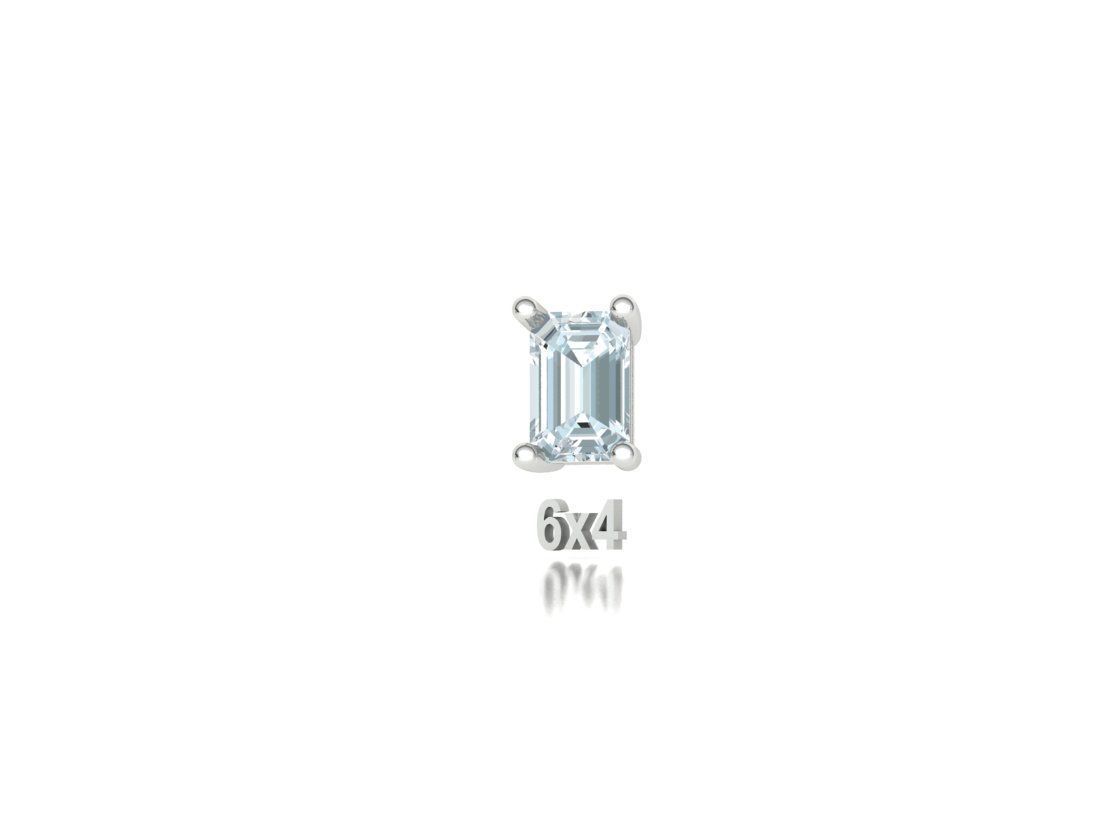 Jewelry Basket Emerald Cut Stones 8x6 7x5 6x4 5x3 4x3 3D print model_23