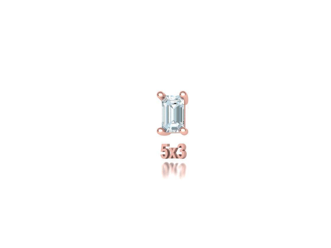 Jewelry Basket Emerald Cut Stones 8x6 7x5 6x4 5x3 4x3 3D print model_32