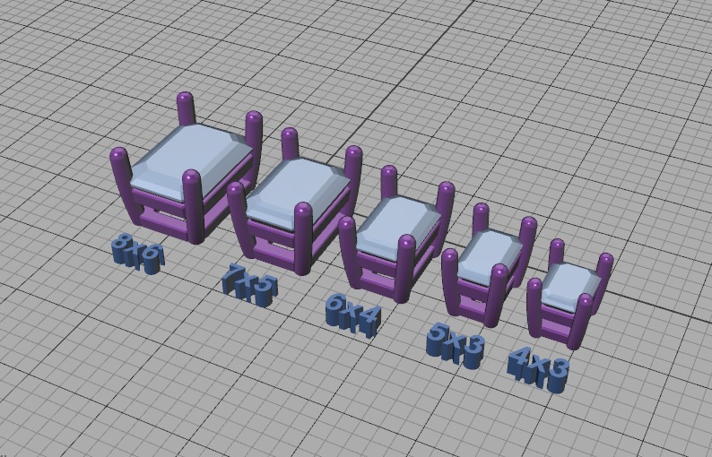 Jewelry Basket Emerald Cut Stones 8x6 7x5 6x4 5x3 4x3 3D print model_15