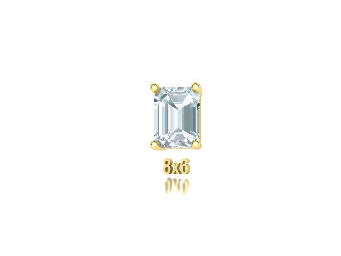 Jewelry Basket Emerald Cut Stones 8x6 7x5 6x4 5x3 4x3 3D print model_30