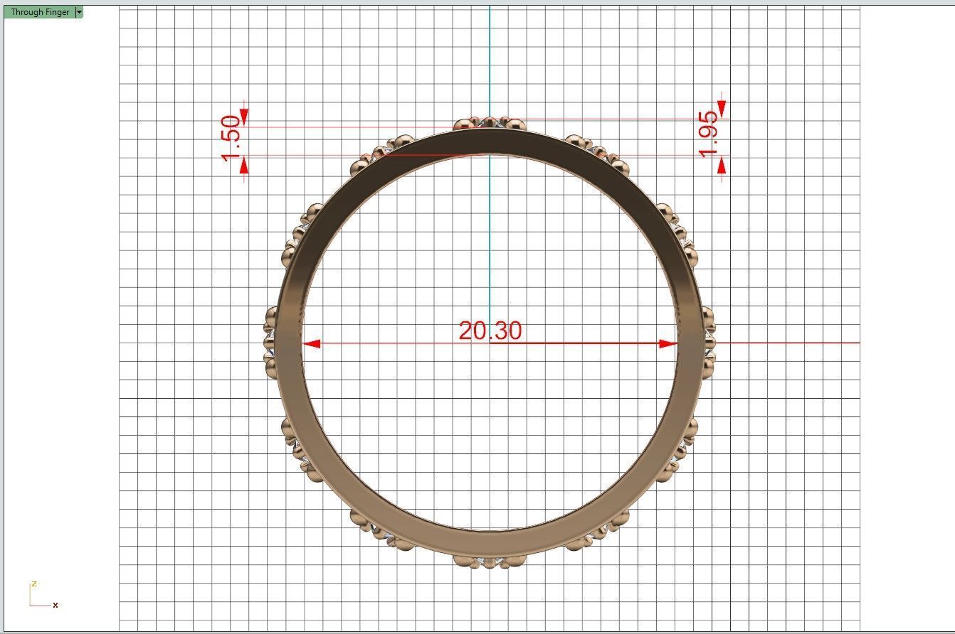 Crown ring with  diamonds 3D print model_13