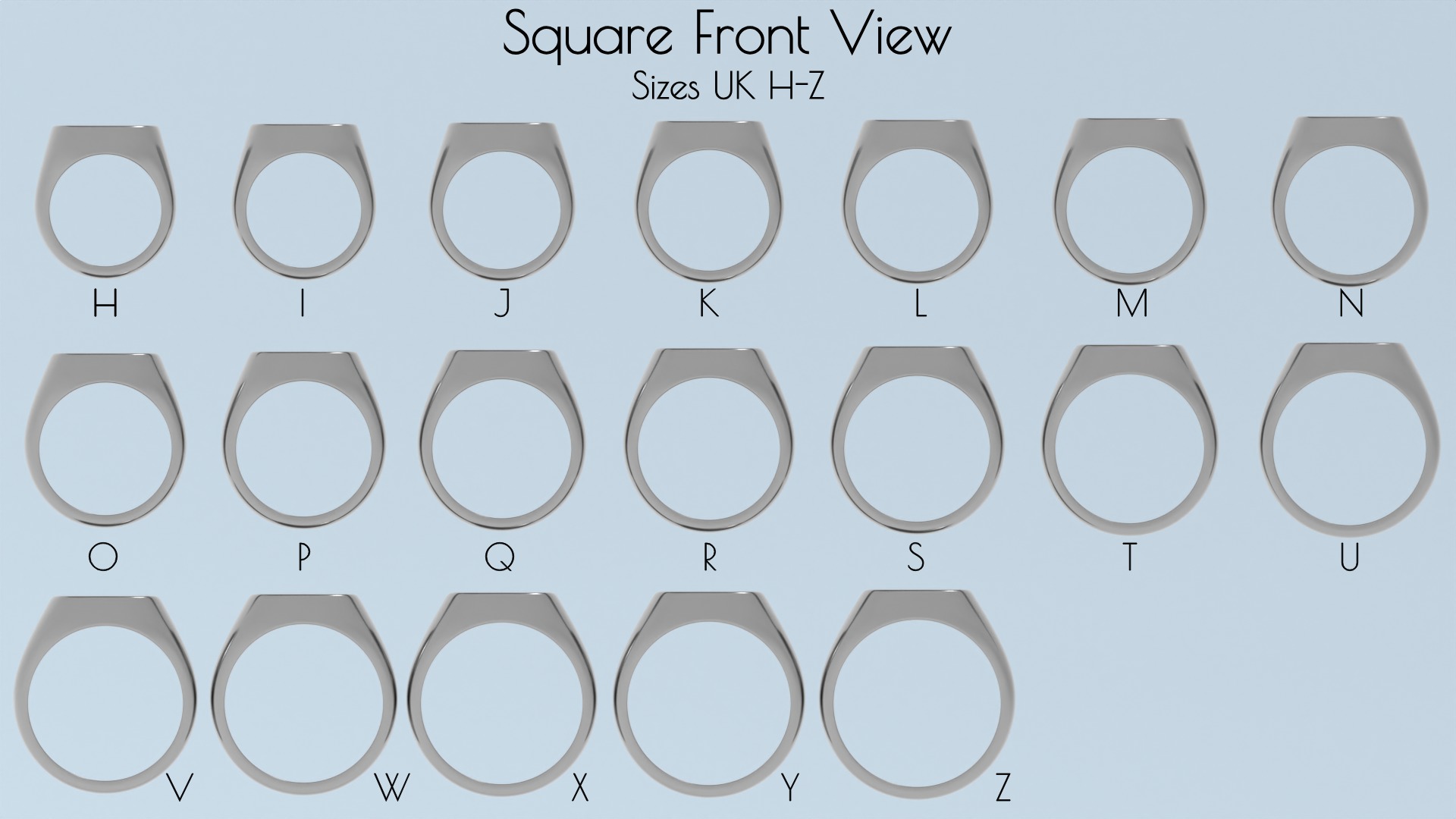 Complete Signet Ring Collection-190 total rings-STL print ready 3D print model_12