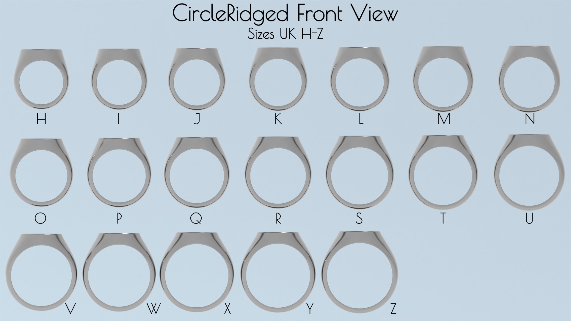 Complete Signet Ring Collection-190 total rings-STL print ready 3D print model_6