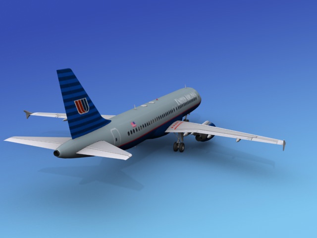 Airbus  A320 United Airlines 1 3D model_5