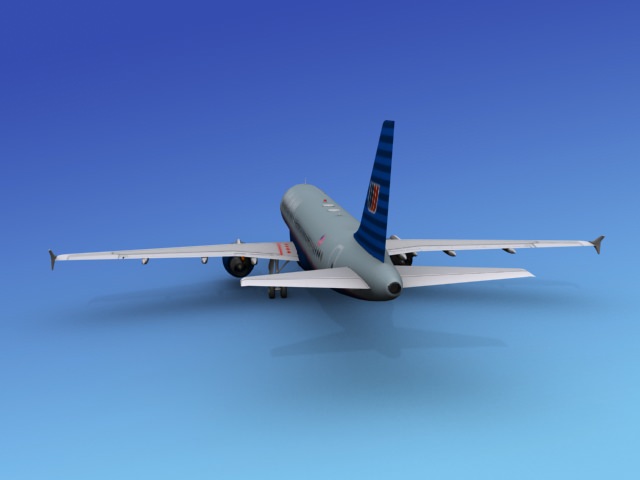 Airbus  A320 United Airlines 1 3D model_4