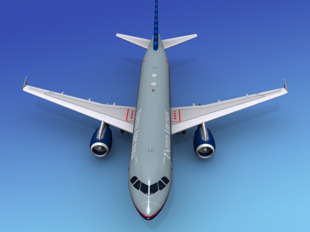 Airbus  A320 United Airlines 1 3D model_9