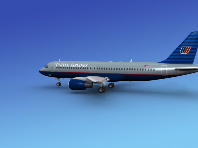 Airbus  A320 United Airlines 1 3D model_2