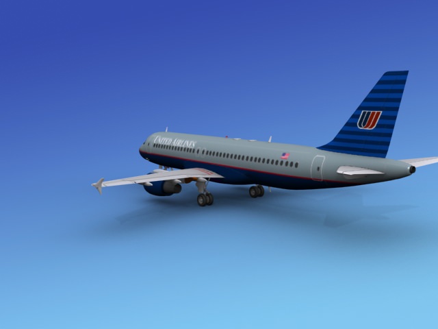 Airbus  A320 United Airlines 1 3D model_3