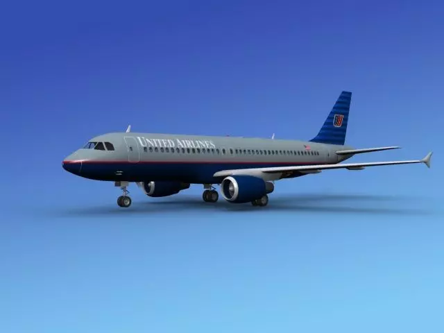Airbus  A320 United Airlines 1 3D model_0