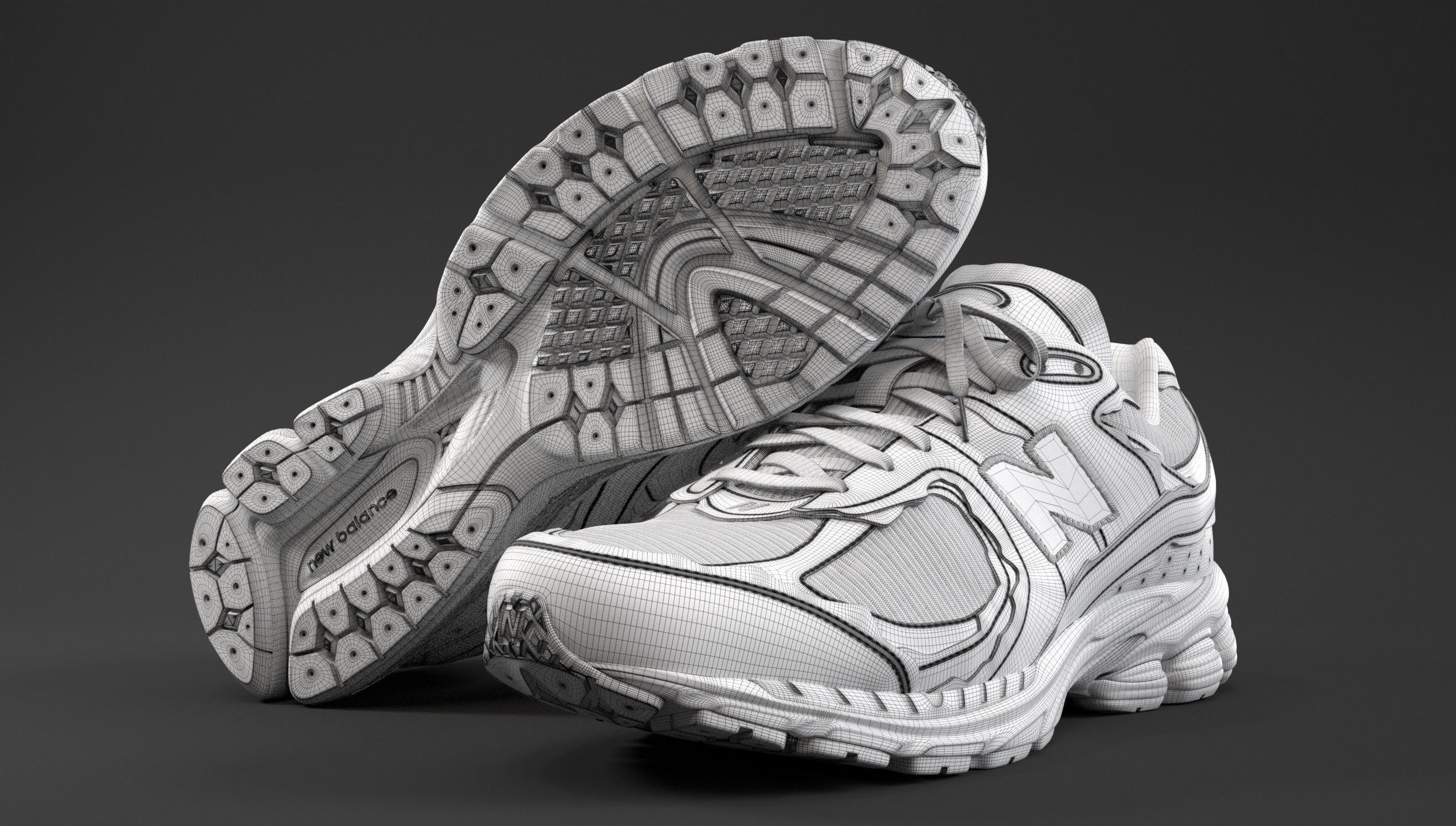 New Balance 2002R Protection Pack Rain Cloud Low-poly 3D model_9