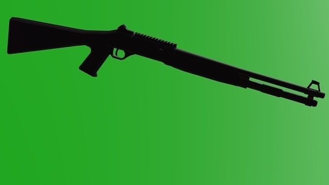 auto short gun 3D model