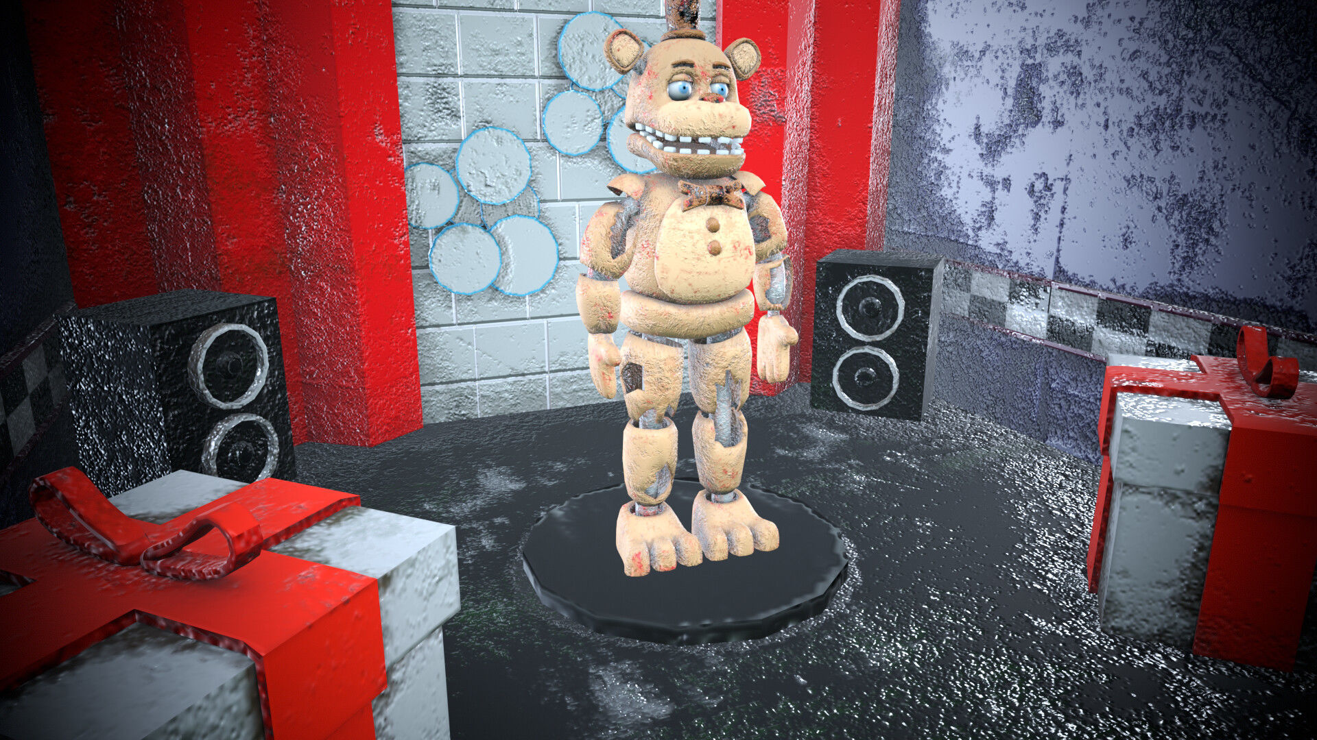 Freddy FNAF 2 Low-poly 3D model_2