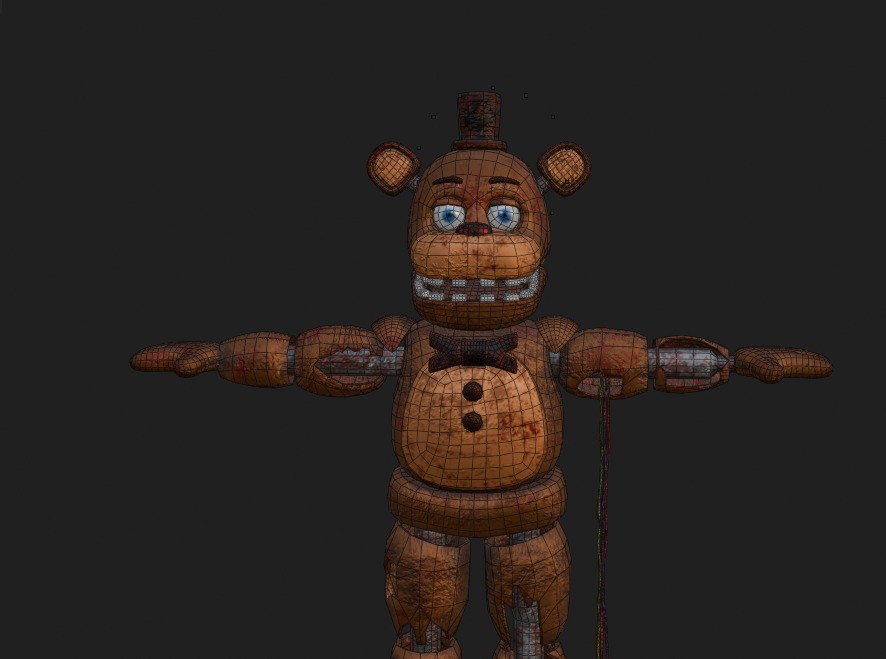 Freddy FNAF 2 Low-poly 3D model_5