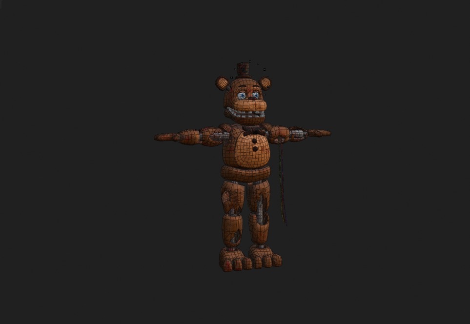 Freddy FNAF 2 Low-poly 3D model_4