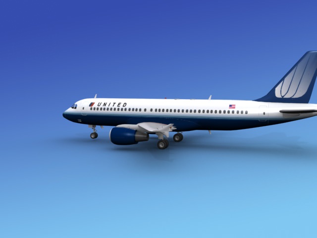 Airbus A320 United Airlines 2 3D model_3